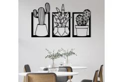 Skilt-Cacti Veggdekor Svart