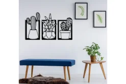 Skilt-Cacti Veggdekor Svart