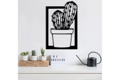 Skilt-Cactus Veggdekor Svart