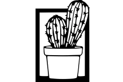 Skilt-Cactus Veggdekor Svart