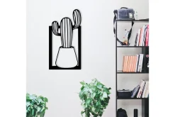 Skilt-Cactus Veggdekor Svart