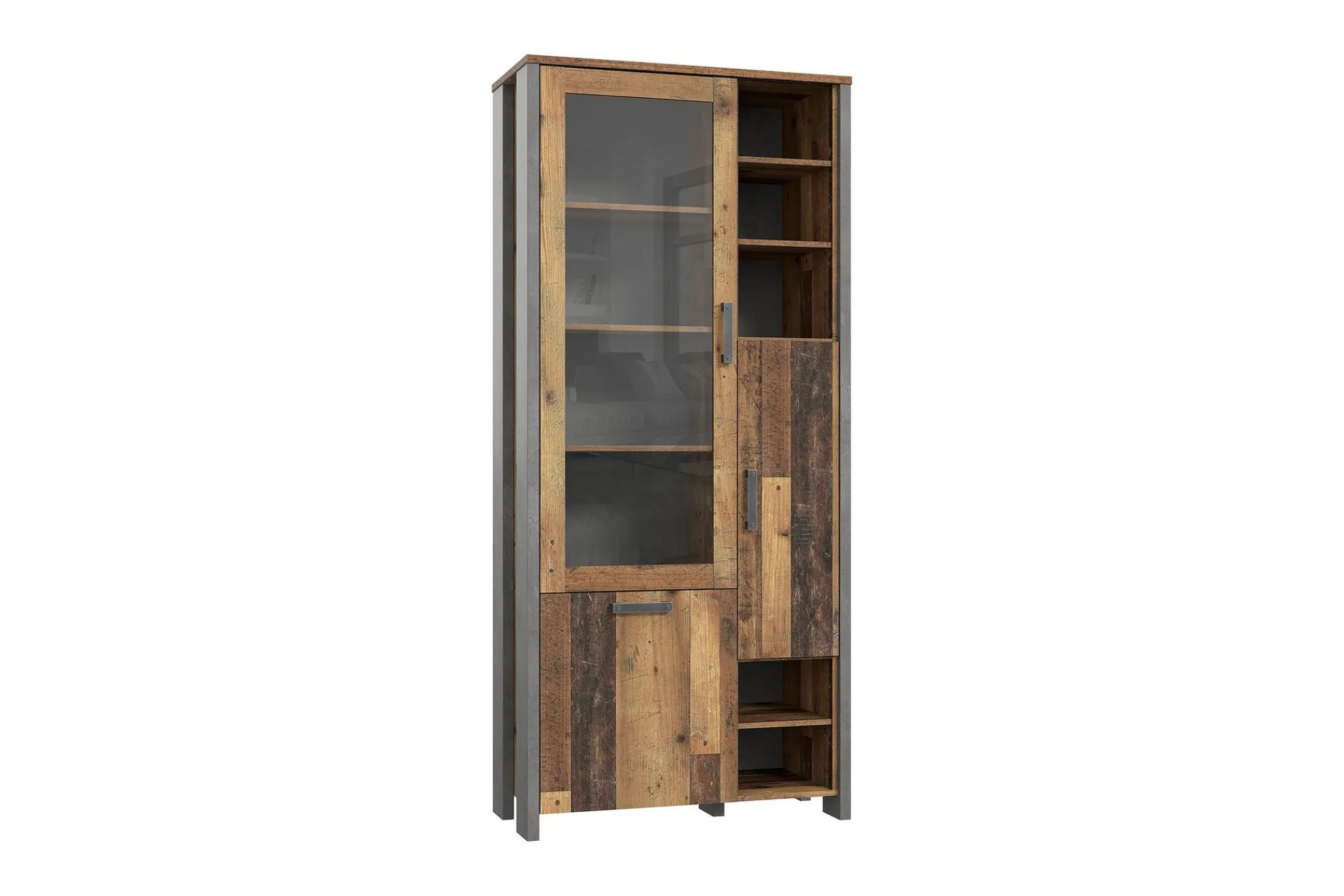 Vitrineskap|Skap-Cadle Vitrineskap 92 cm Brun,Grey