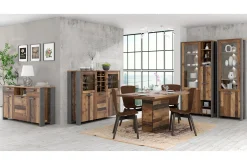 Vitrineskap|Skap-Cadle Vitrineskap 151 cm Brun,Grey