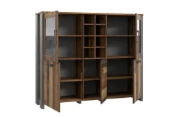Vitrineskap|Skap-Cadle Vitrineskap 151 cm Brun,Grey