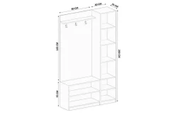 Oppbevaringsskap|Skap-Caeton Hyllesystem 200 cm Matt hvit