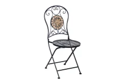 Cafesett MOSAIC bord og 4 stoler metall/svart