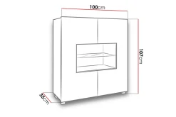 Concept 55 Vitrineskap|Skap-Calabrini Vitrineskap 100x35x107 cm Hvit Høyblank