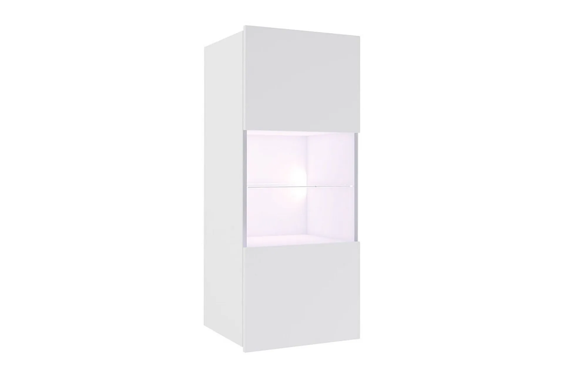 Concept 55 Vitrineskap|Skap-Calabrini Vitrineskap 45x32x117 cm Hvit Høyblank