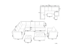 Lounge Sofa|Lounge Sofa-Calizza Loungegruppe Kunstrotting Brun