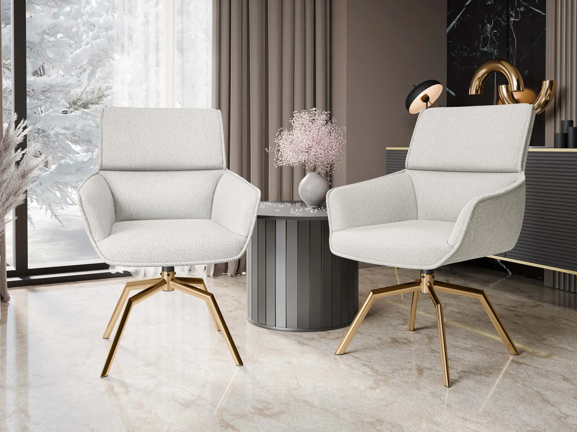 Kontorstol & Skrivebordsstol-Calrosen Kontorstol 2-pakning Beige