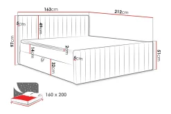 Calrosor Sengepakke Kontinentalseng med Oppbevaring 160x200 cm