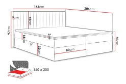 Calrosor Sengepakke Kontinentalseng med Oppbevaring 160x200 cm