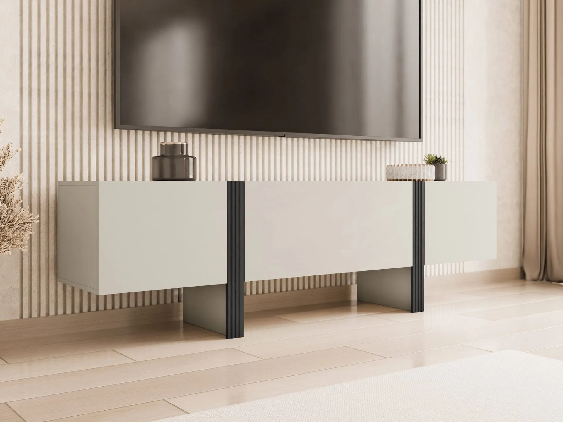 Tv-Benk & Mediabenk-Calvenn TV-benk 200 cm beige