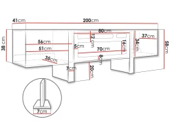 Tv-Benk & Mediabenk-Calvenn TV-benk med Peis 200 cm beige