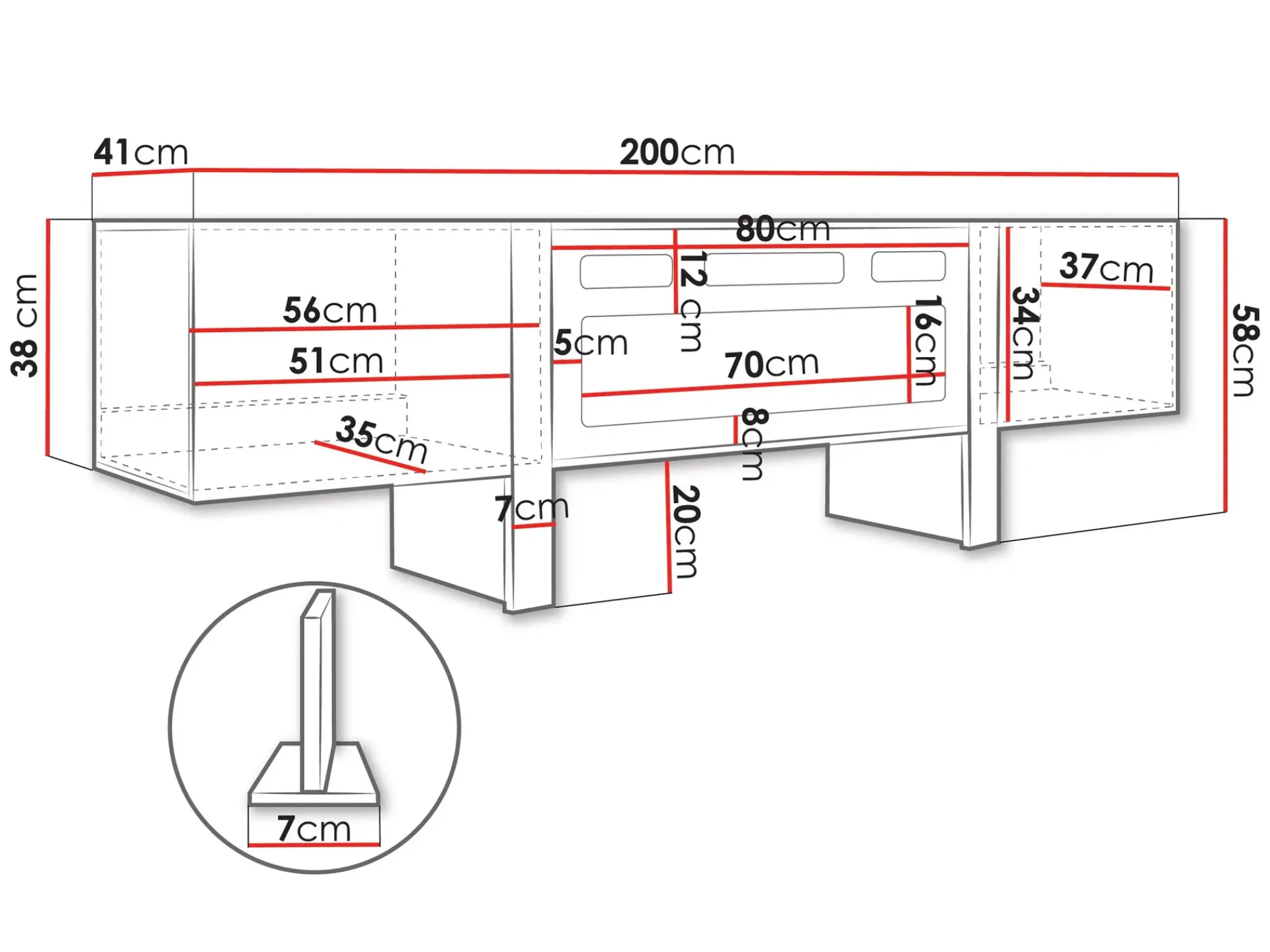Tv-Benk & Mediabenk-Calvenn TV-benk med Peis 200 cm beige