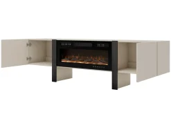 Tv-Benk & Mediabenk-Calvenn TV-benk med Peis 200 cm beige