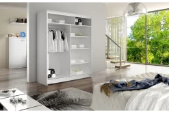 Garderober & Garderobesystem-Camino Garderobe 58x150 cm LED-belysning Svart