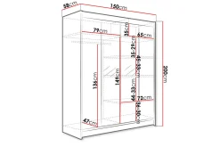 Camino Garderobe 150x58x200 cm