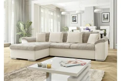 Velour Sofa & Fløyel Sofa|Sovesofaer-Camior 3-sits Hörnbäddsoffa Grey