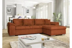 Sofa Med Sjeselong-Camior Sofa med Divan 3-seter Orange