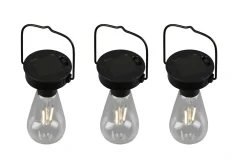 Trio Lighting Campus Hengelampe Solcell med skumringssensor 3 st Mattsvart