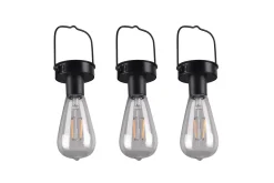 Trio Lighting Campus Hengelampe Solcell med skumringssensor 3 st Mattsvart