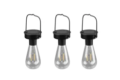 Trio Lighting Campus Hengelampe Solcell med skumringssensor 3 st Mattsvart