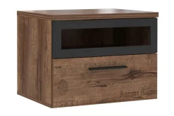 Avlastningsbord-Cannop Nattbord 52 cm med Oppbevaring Skuff + Hylle Brun,Svart
