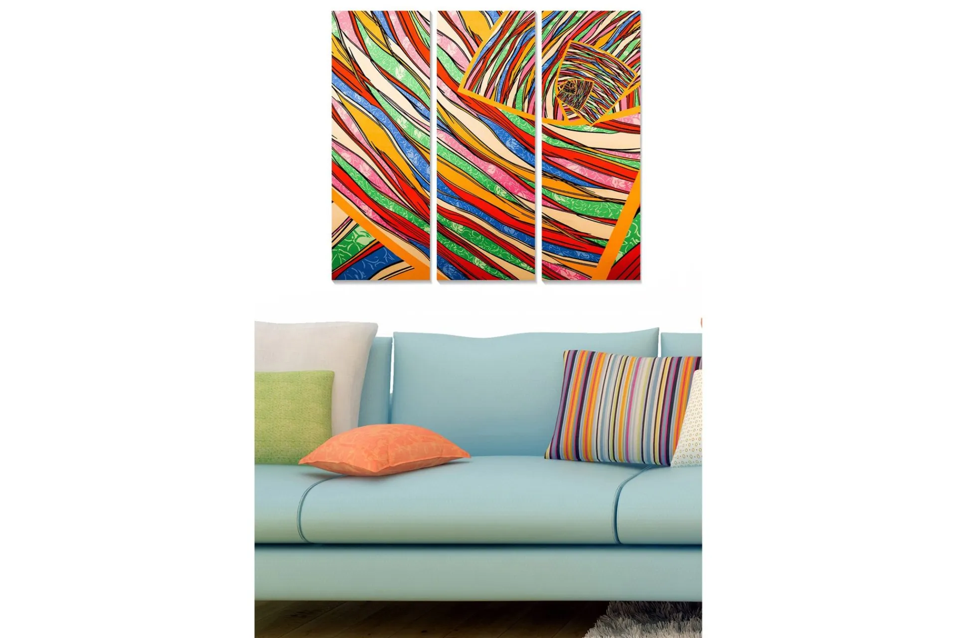 Posters|Posters-Canvasbilde Colorful 3-pk Flerfarget Flerfärgad