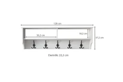 Knaggerekke-Caraway Kroklist 22x120 cm Hvit