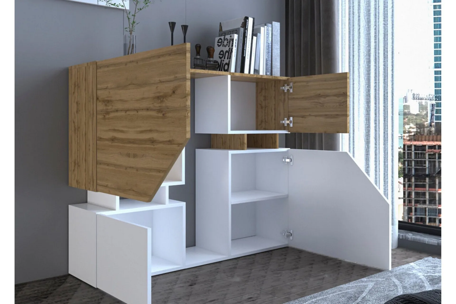 Oppbevaringsskap|Skap-Carbost Highboard Anthracite Antracit