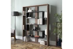 Bokhylle-Caulside Bokhylle 120 cm Valnöt,Svart