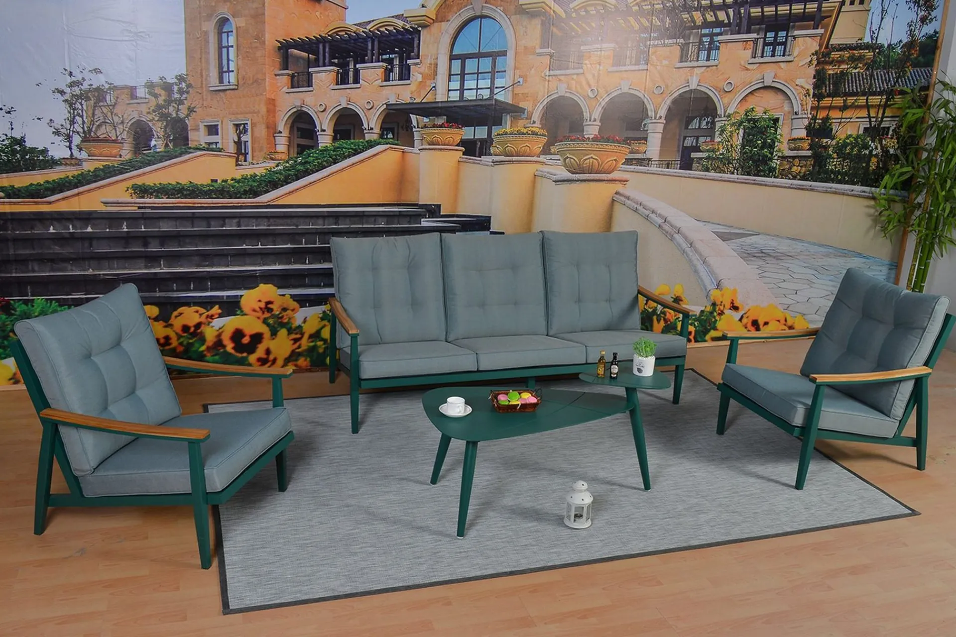 Veranda & Terrasse|Loungesett-Cavine Sofagruppe Grønn