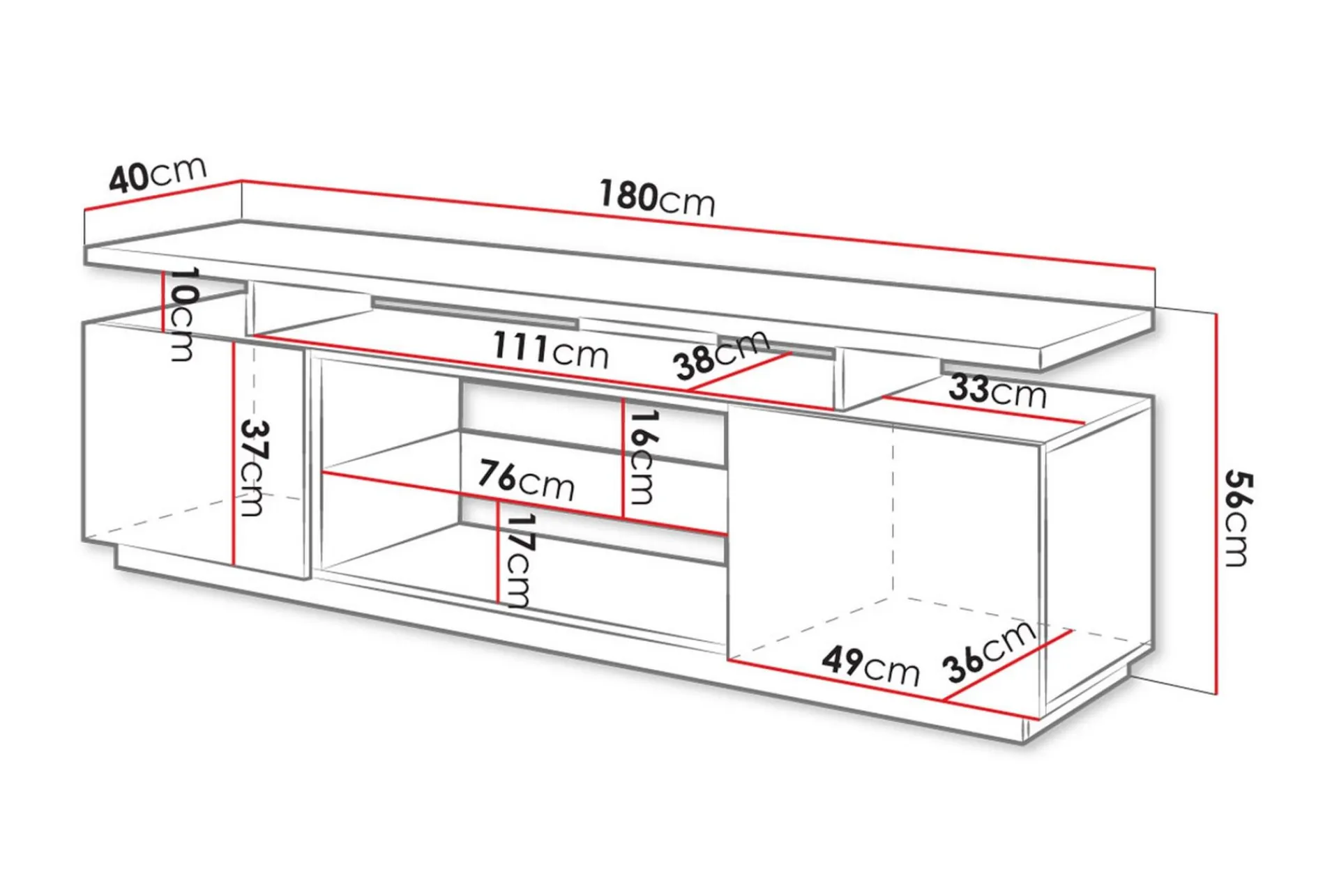 Ceasar TV-benk 180 cm
