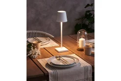 Nattbordslampe|Bordlampe-Cebrai LED Bordlampe 38 cm Hvit