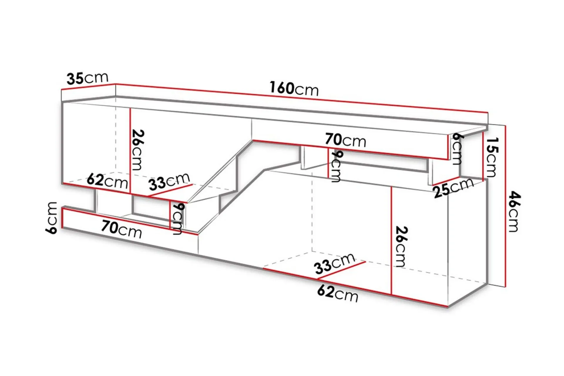 Ceelias Tv-benk 160 cm