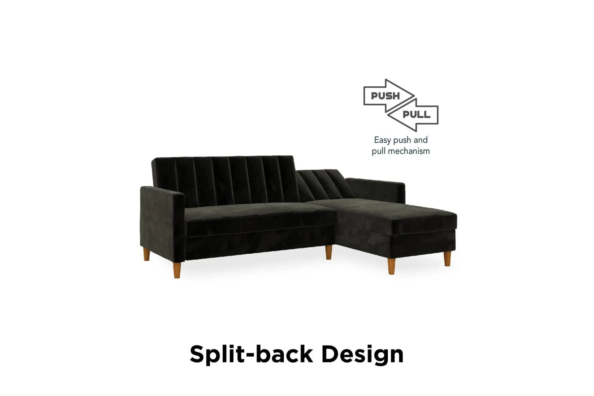 Dorel Home Celine 3-sits Divansovesofa Fløyel/