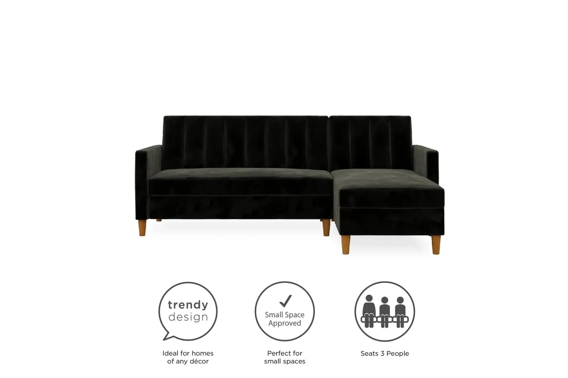 Dorel Home Celine 3-sits Divansovesofa Fløyel/