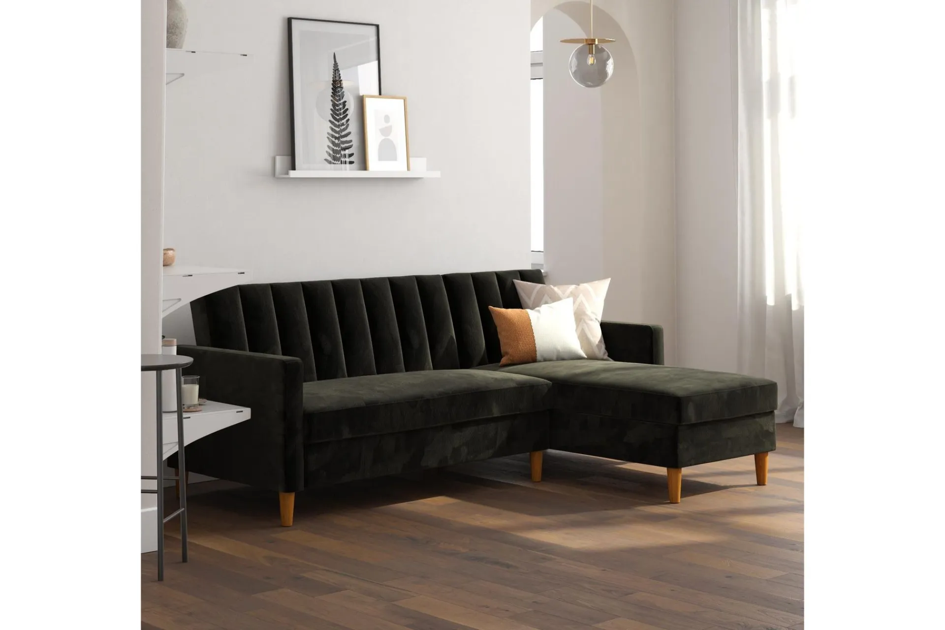 Dorel Home Celine 3-sits Divansovesofa Fløyel/
