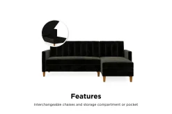 Dorel Home Celine 3-sits Divansovesofa Fløyel/
