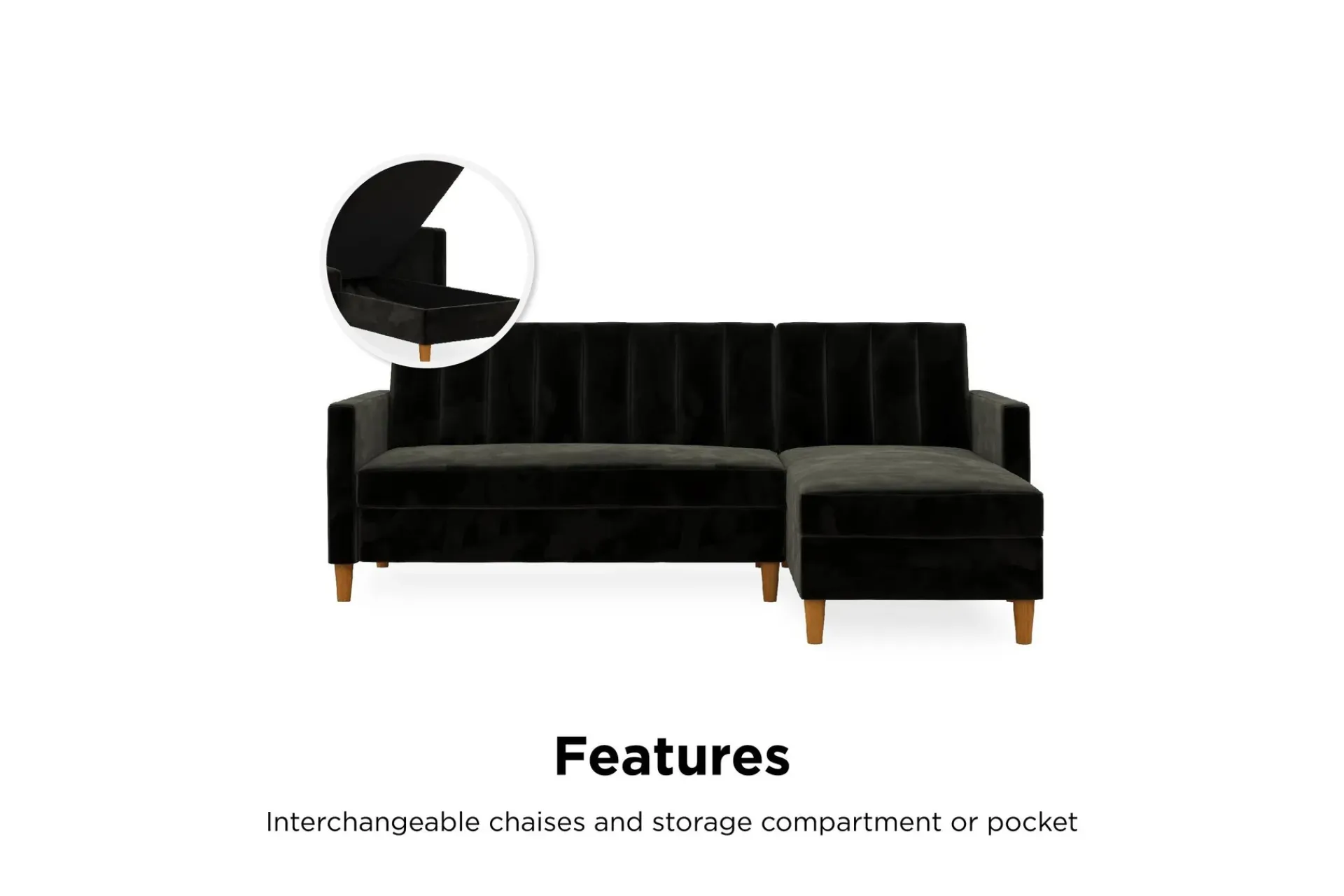 Dorel Home Celine 3-sits Divansovesofa Fløyel/