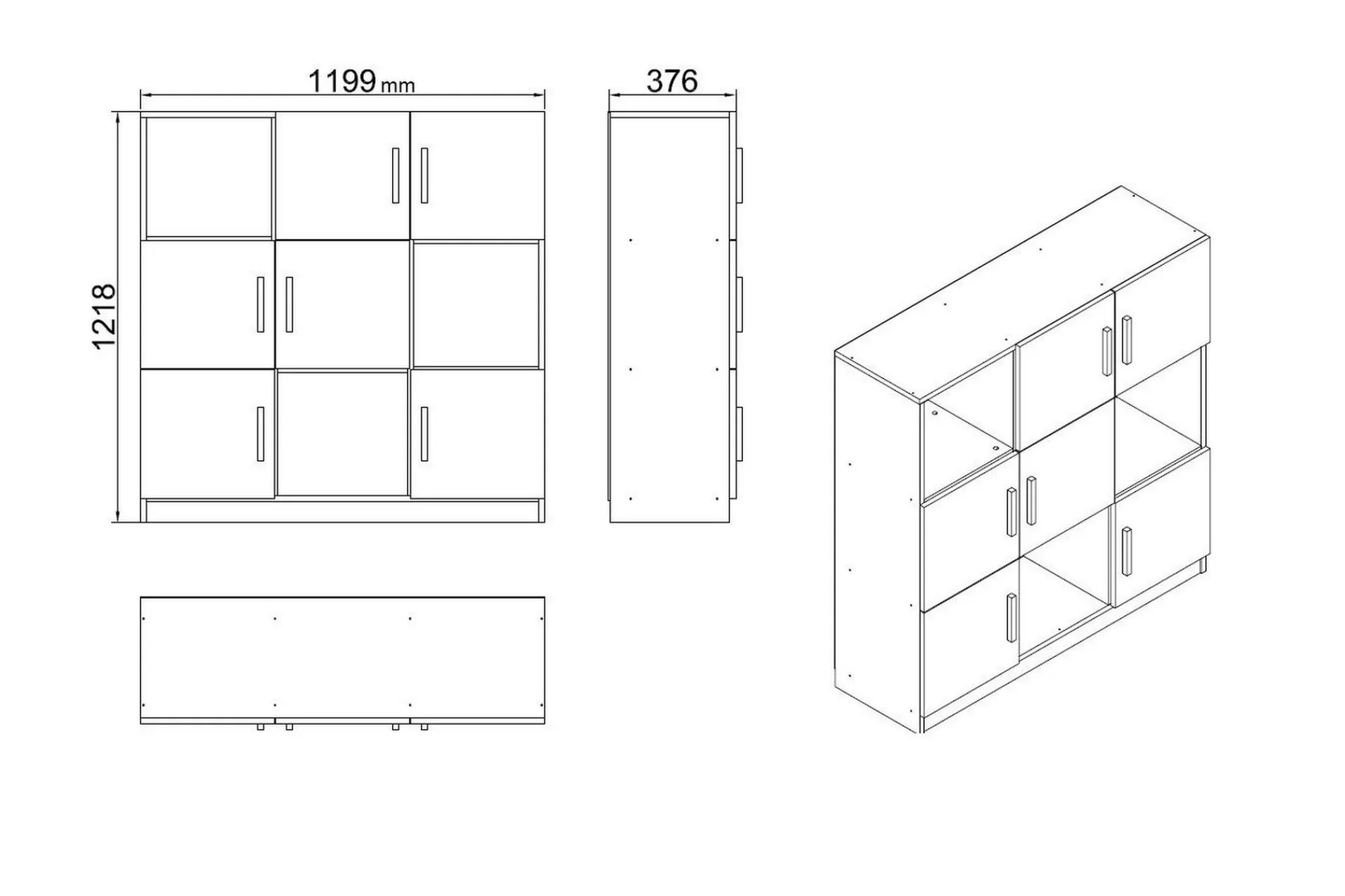 Oppbevaringsskap|Skap-Celtigar Highboard 38x120 cm Hvit