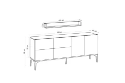 Gangbord|Avlastningsbord-Cerreta Konsoll Sidebord 180 cm Blå,Tre/Natur