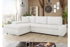 Sofa Med Sjeselong-Cerys Sofa med Divan 3-seter Hvit