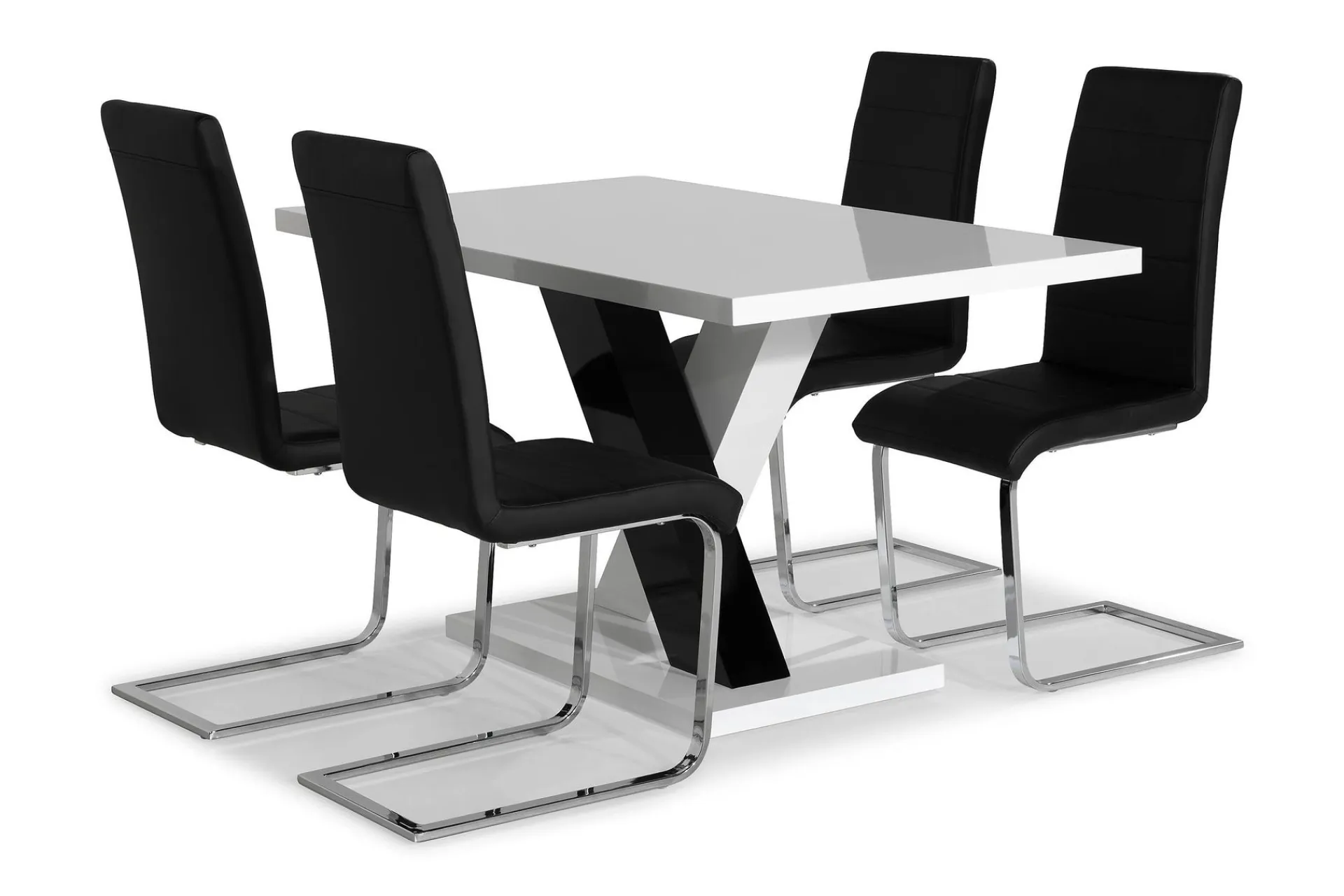 Scandinavian Choice Spisegrupper-Cesi Spisegruppe 140 cm med 4 Cibus Stol Svart,Hvit