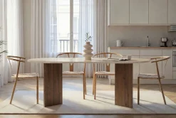 Spisebord & Kjøkkenbord-Ceylin Spisebord 200x75x90 cm Travertine Walnut