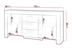 Sideboard & Skjenker-Cezar Skänk 170x42x85 cm Ek Eik