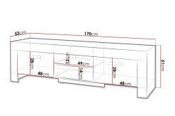 Cezar TV-bänk 170x52x51 cm Ek