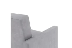 Loft24 Sofa Med Sjeselong-Chaiselong Lilly Lys grå, Fløyel Lysegrå