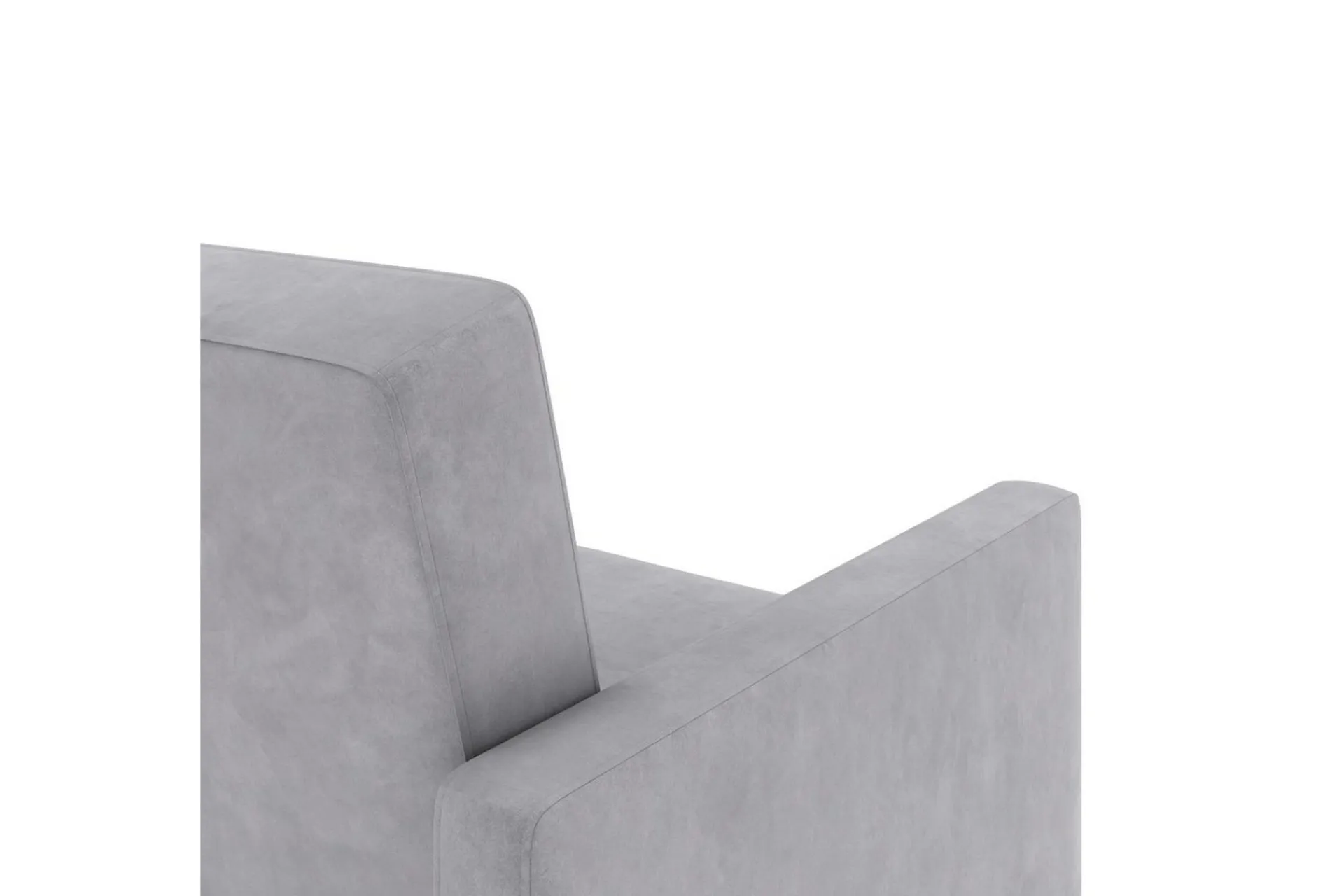 Loft24 Sofa Med Sjeselong-Chaiselong Lilly Lys grå, Fløyel Lysegrå